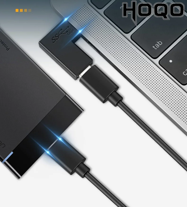 

Type-C Male To Female Elbow Adaptor supports OTG/20W-3A Fast Charging,Type-C3.1 Audio and Video Full Function Adapter 10Gbps