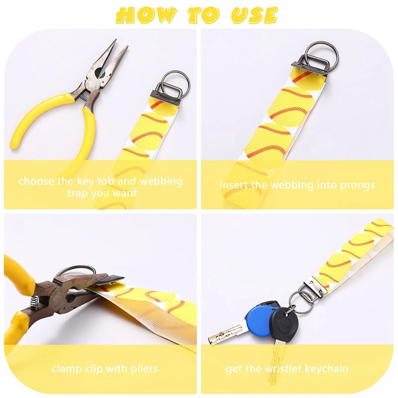 72 Pieces Key Fob Hardware Set Wristlet with Keyring Colorful Keychain Tassel and Swivel Snap Hooks |