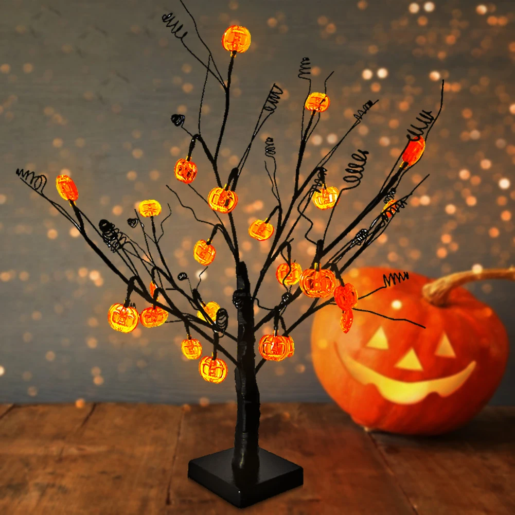 

Led Night Lamp Halloween Pumpkin Tree Desk Lights Neon Signs for Room Children Bedroom Decor Anime Led Light Kid Beside Lampara