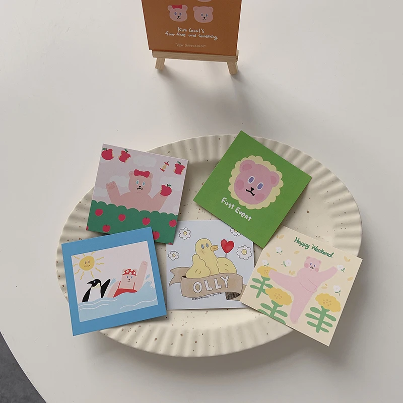 9 листов декоративная открытка SIXONE с рисунком медведя|Канцелярские наклейки| |