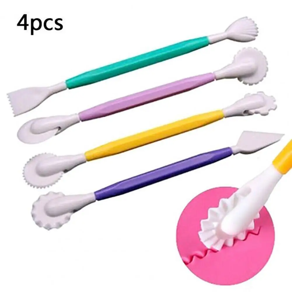 

50%HOT4Pcs Cake Carving Cutter Double-end Safe Plastic Adorable Dough Cutter Set for Sugar Making
