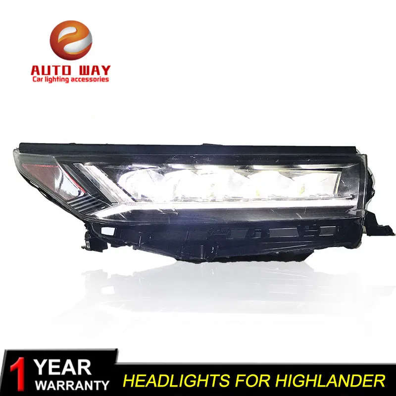 

Car stying Case For Toyota Highlander Headlight 2018 2019 LED Highlander Headlight DRL Highlander Headlights LED High Low Beam