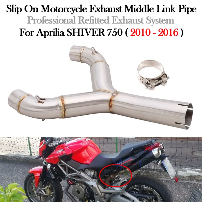 

Slip-On For Aprilia SHIVER 750 SL750 SHIVER750 GT 750GT 2010 - 2016 Motorcycle Exhaust Bike Escape Moto Muffler Middle Link Pipe
