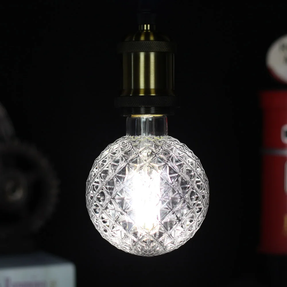 TIANFAN Edison ЛАМПЫ G95 кристальная лампа Светодиодная в форме шара-глобуса винтажная нить 4 Вт декоративная лампа накаливания