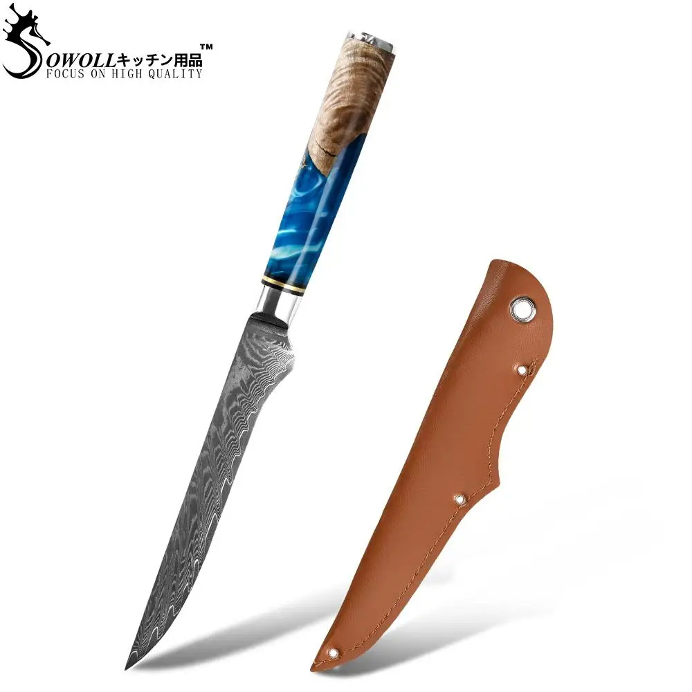 Sowoll нож обвалочный из дамасской стали качество 6 дюймов Филейный Нож Sharp нарезать