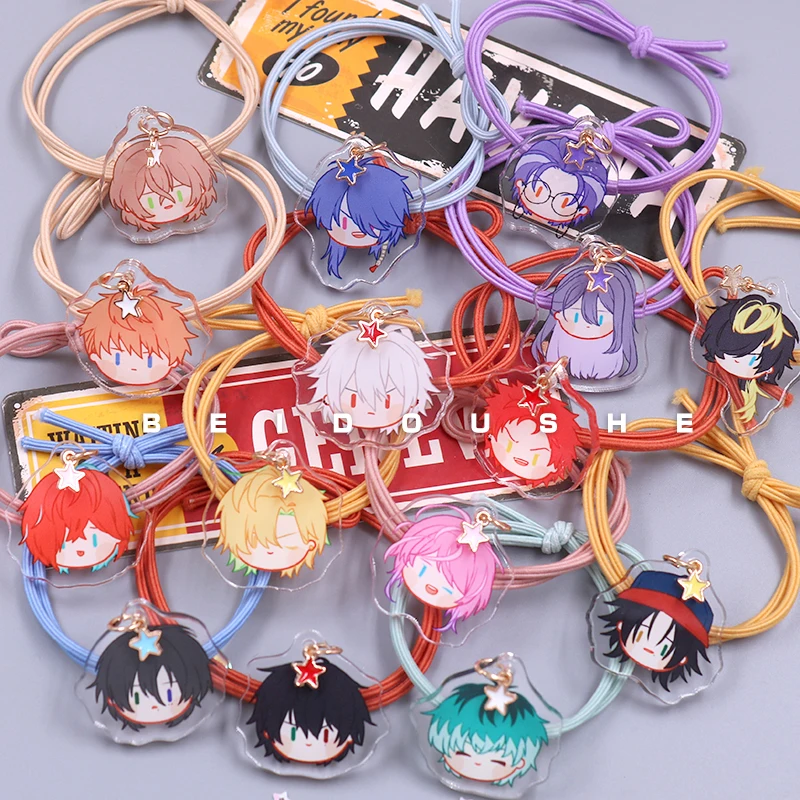 

Anime Hypnosis Microphone Jakurai Jinguji Amemura Ramuda Acrylic Cute Head Rope Headwear Accessories Hair Ring Toy Cosplay Gift