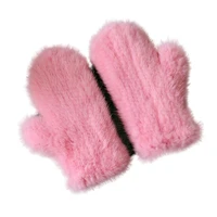 17 colors genuine 100 real mink fur glove knitted mittens thick warm winter women gloves drop shipping
