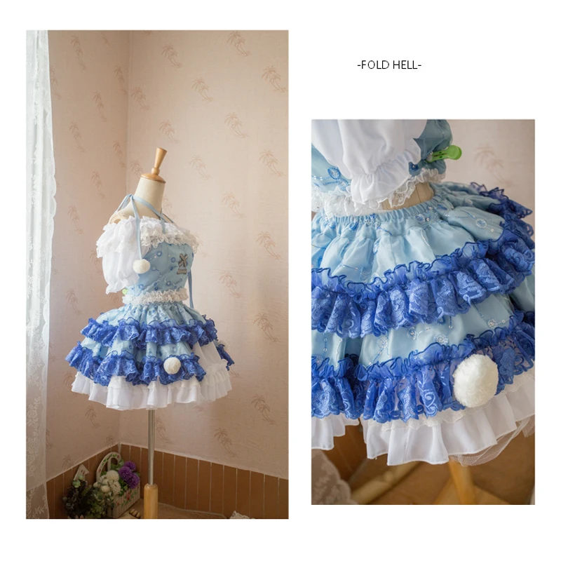 Костюм Touhou Project Cos Tatara Kogasa Bule милое платье для торта женская одежда вечерние