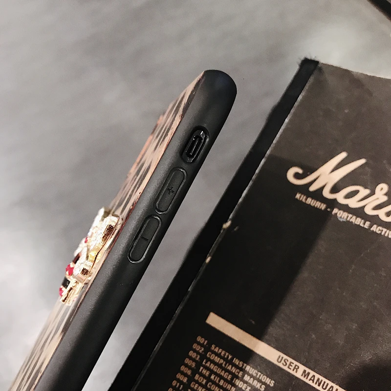 Блестящий чехол для телефона с алмазной Пчелкой iPhone 11 Pro 7 8 6S Plus XR XS MAX X мраморный