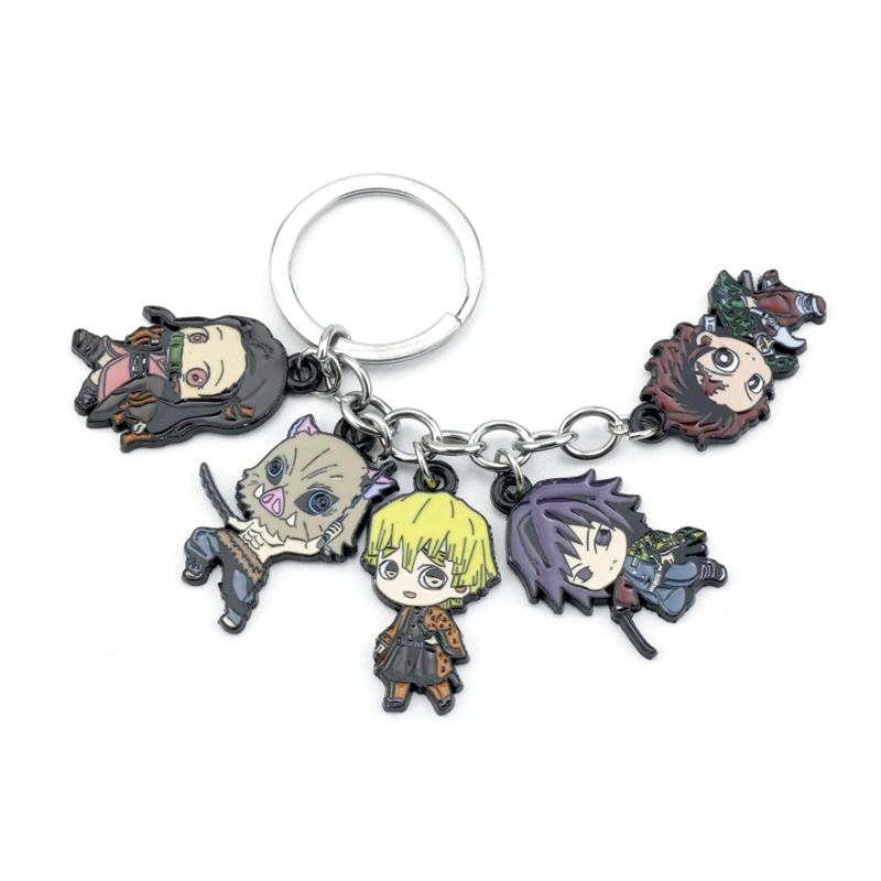 

Anime Demon Slayer Kamado Tanjirou Pendant Keychains Caroon Stove Door Tanjiro Keyrings Jewelry Gift For Friends Children
