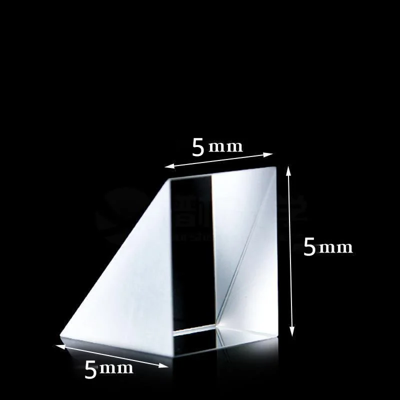 

5x5x5mm Right Angle Iso-lumbar Prism 90 Degrees Fully Reflective Prism Physics Experimental Light Refracts Optical Glass