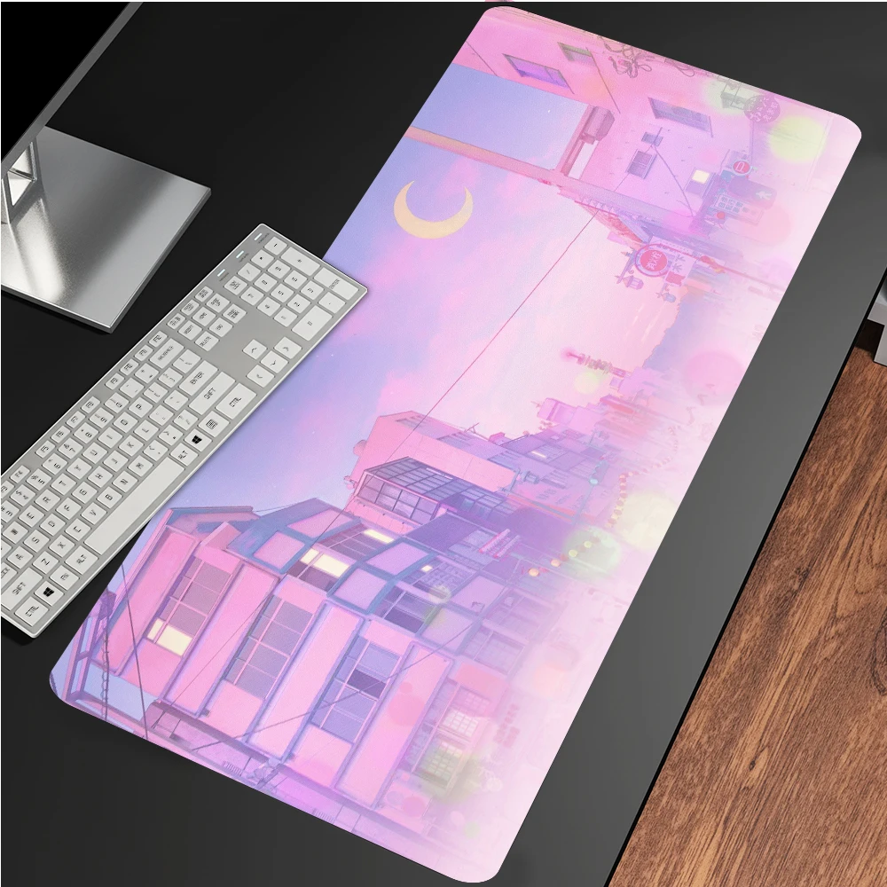 Pink Sailor Moon landscape Silicone Pad to Mouse Gaming Mousepad XL Large Gamer Keyboard PC Desk Mat Computer Tablet Mouse Pad.