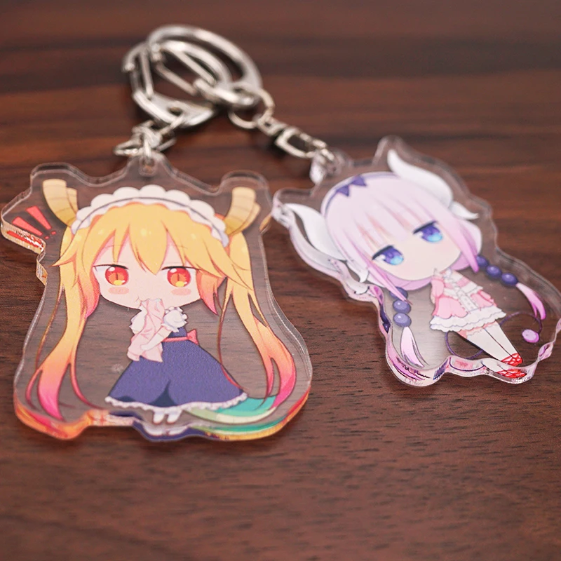 Miss Kobayashi's Dragon Maid Anime Toru Kanna Kamui Cute Double Sided Acrylic Keychain | Украшения и аксессуары