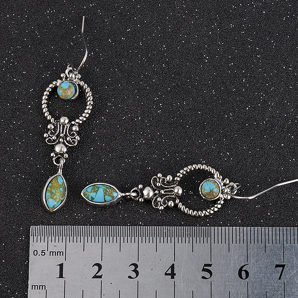 Indian Tribal Personality Natural Dangle Drop Earrings Resin Stone Ethnic Vintage Hanging 2019 for Women | Украшения и аксессуары