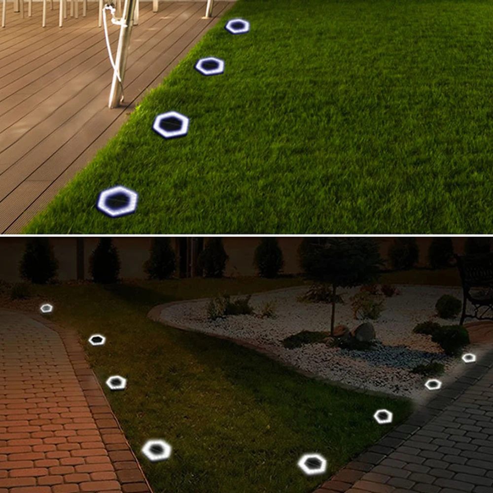 

4 Packs Garden Solar Lights Upgrade Buried Lights Waterproof Light Underground Sensing Landscape Lights for Lawn Pathway Deck