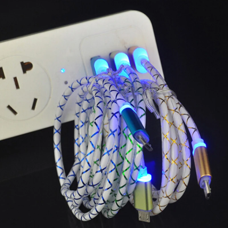Выдвижной микро usb кабель для зарядки и синхронизации данных со светодиодной