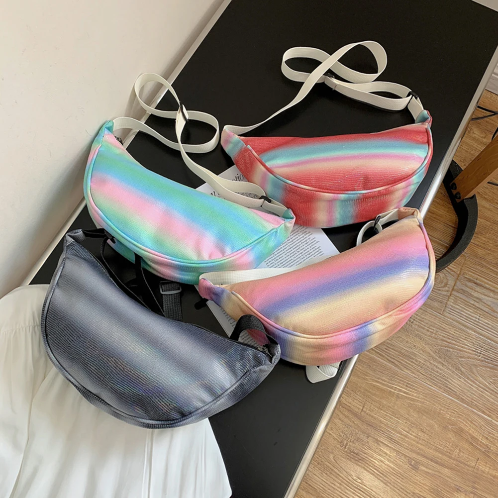 

Fashion Women Gradient Color Stripes Printing Shoulder Crossbody Messenger Bag Casual Ladies Large Capacity Handbags