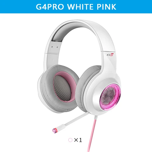 White Pink EDIFIER G4 Pro USB игровая гарнитура с Виртуальным 7,1 объемным звуком RGB подсветка Волшебная Голосовая функция выдвижной микрофон - Цвет: White Pink