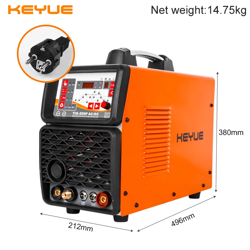 KEYUE TIG200P AC DC портативный однофазный 220 В алюминиевый сварочный инвертор цифровой
