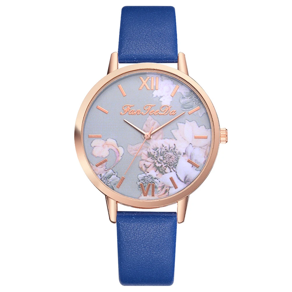 

Women Fashion Flower Round Dial Analog Faux Leather Band Quartz Wrist Watch New