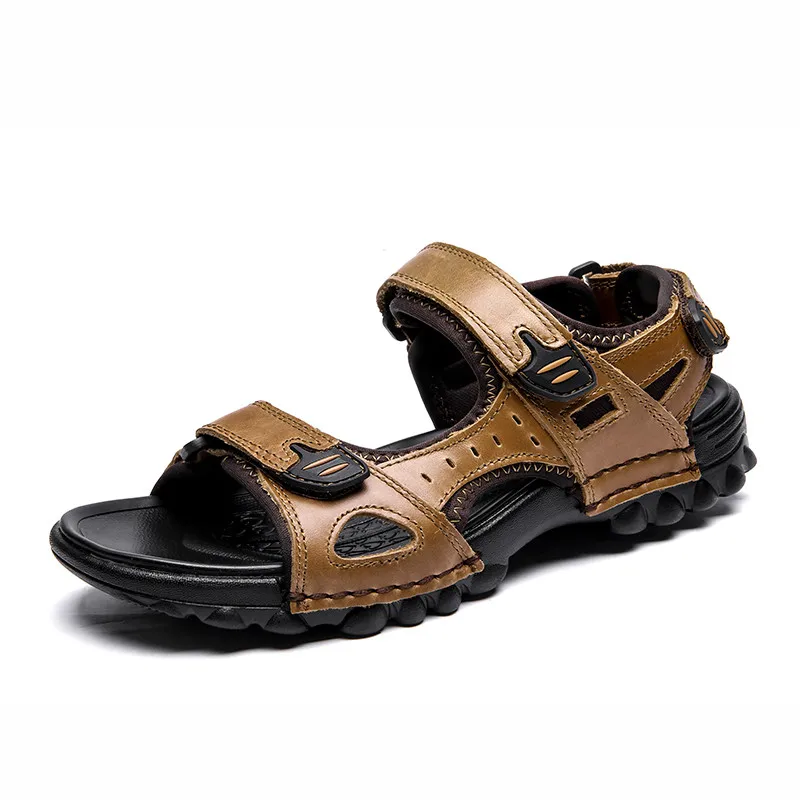 Brand Hot Sale Men Sandals Genuine Leather Beach Roman Casual Shoes Slippers Summer |