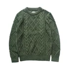 Мужской вязаный свитер с вырезом лодочкой, 100% хлопок