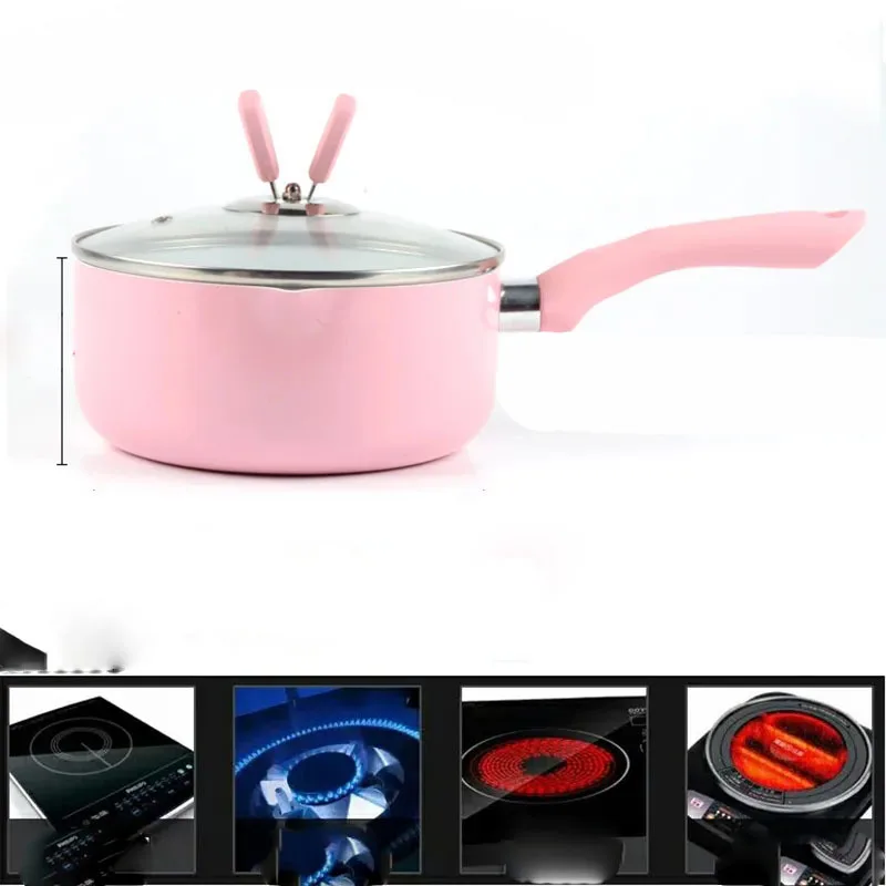 

Milk Pot Non-stick Pot Baby Food Supplement Pot Induction Cooker Baby Mini Pot Noodle Pot Instant Noodle Pot Hot Milk Pot