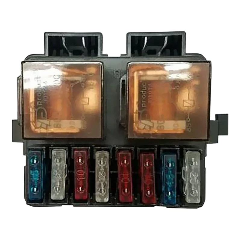 

Suitable for Car and Marine Audio 12V 2 Way Relay Fuses Box Bracket with 8 Fuses