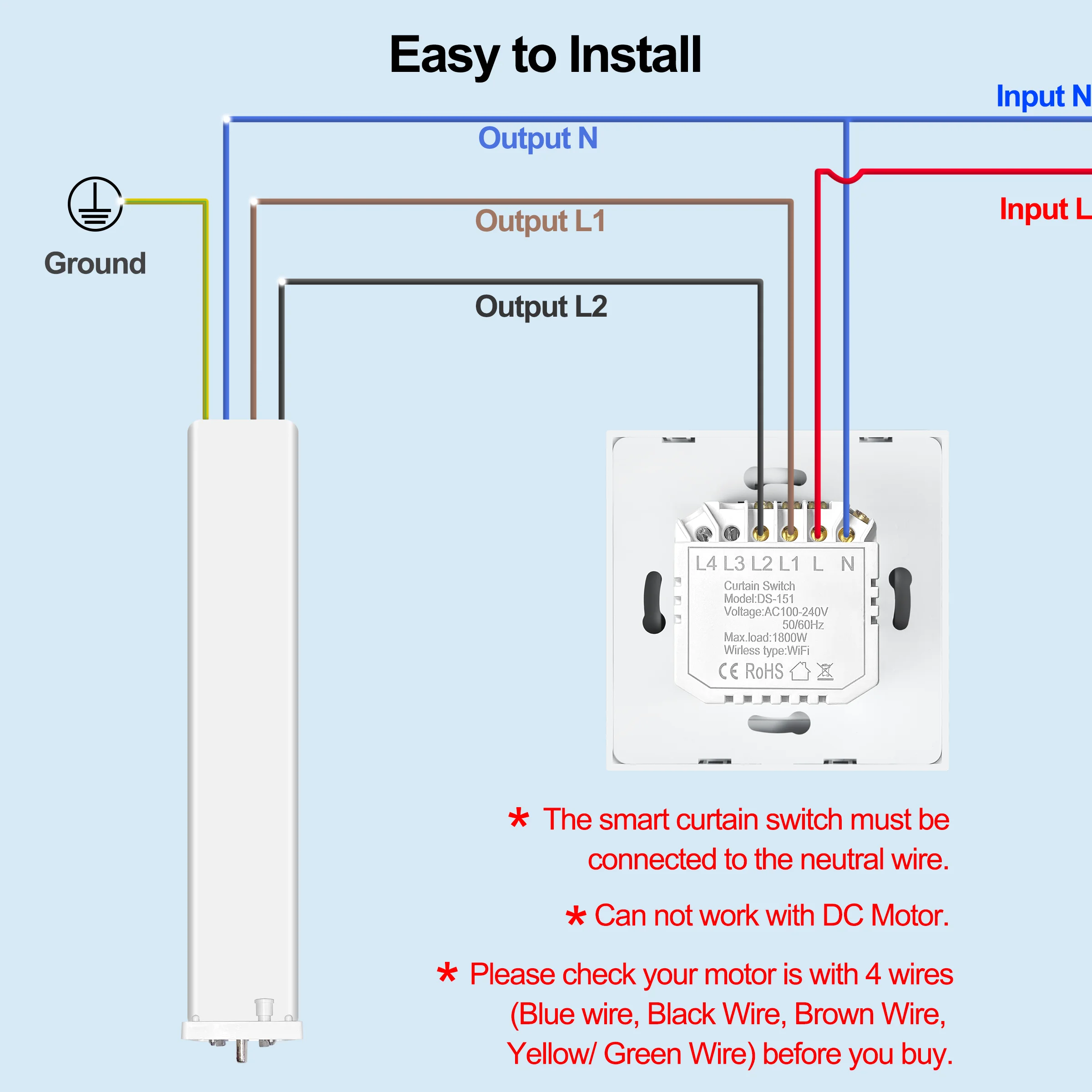 

Tuya Smart Wifi Touch Curtain Blinds Shutter Switch EU 100-240V Works with Alexa Google Home Smart Life App Curtain Switch