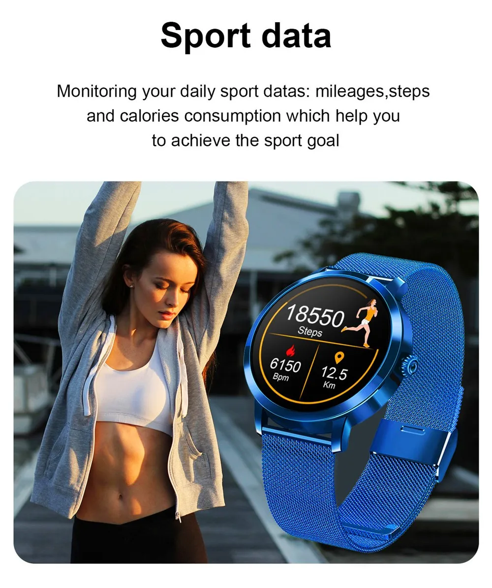 

Fashion K20 Smart Watch Women Men Heart Rate Blood Pressure Information Remind Sport Waterproof Smartwatch For Android iOS
