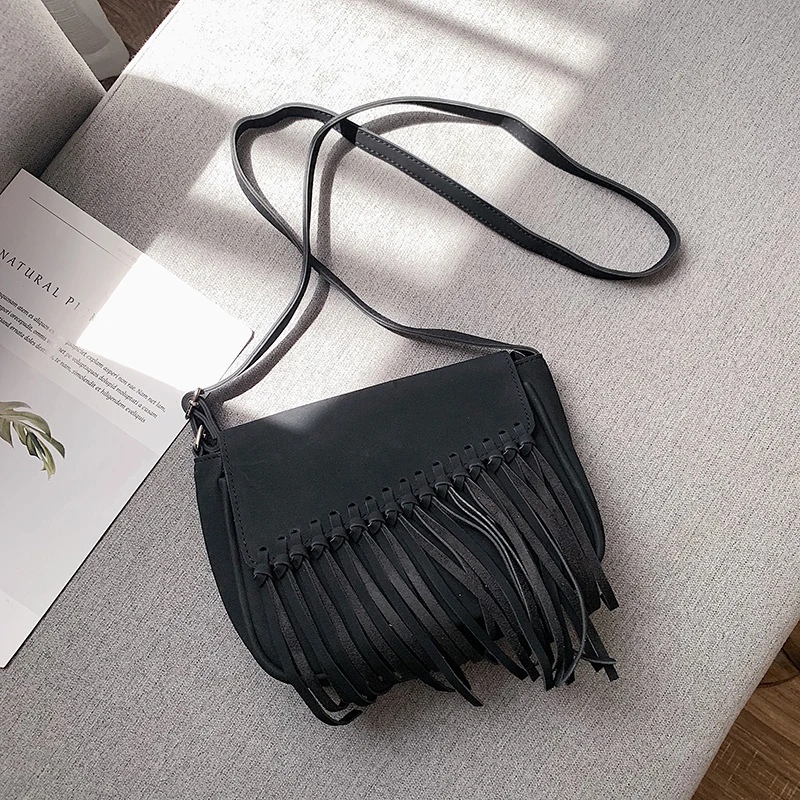 2019 Fashion Scrub Women Postman package Vintage Tassel Messenger Bag High Quality Retro Shoulder Simple Crossbody Tote | Багаж и сумки