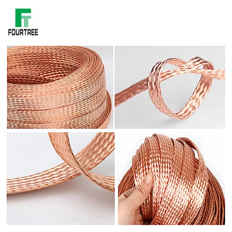 Экранированный кабель из чистой меди 1 м оплетка неизолированного заземления