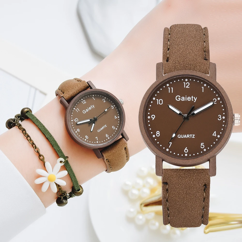 

Vogue Nice Watch For Women Simple Arabic Numerals Bracelet Leather Ladies Dress Quartz Watch Clock For Women relogio feminino
