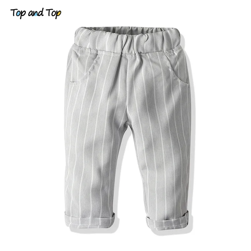 Top and Autumn Winter Fashion Boys Gemtleman Clothing Set Long Sleeve Bowtie Shirt+Waistcoat+Pants Striped Children Suits | Детская