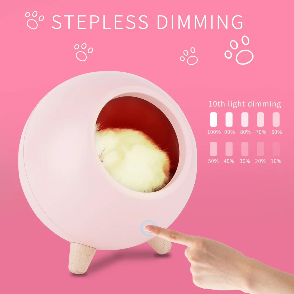 Креативный светодиодный ночник в виде милой кошки лампа для спальни детской