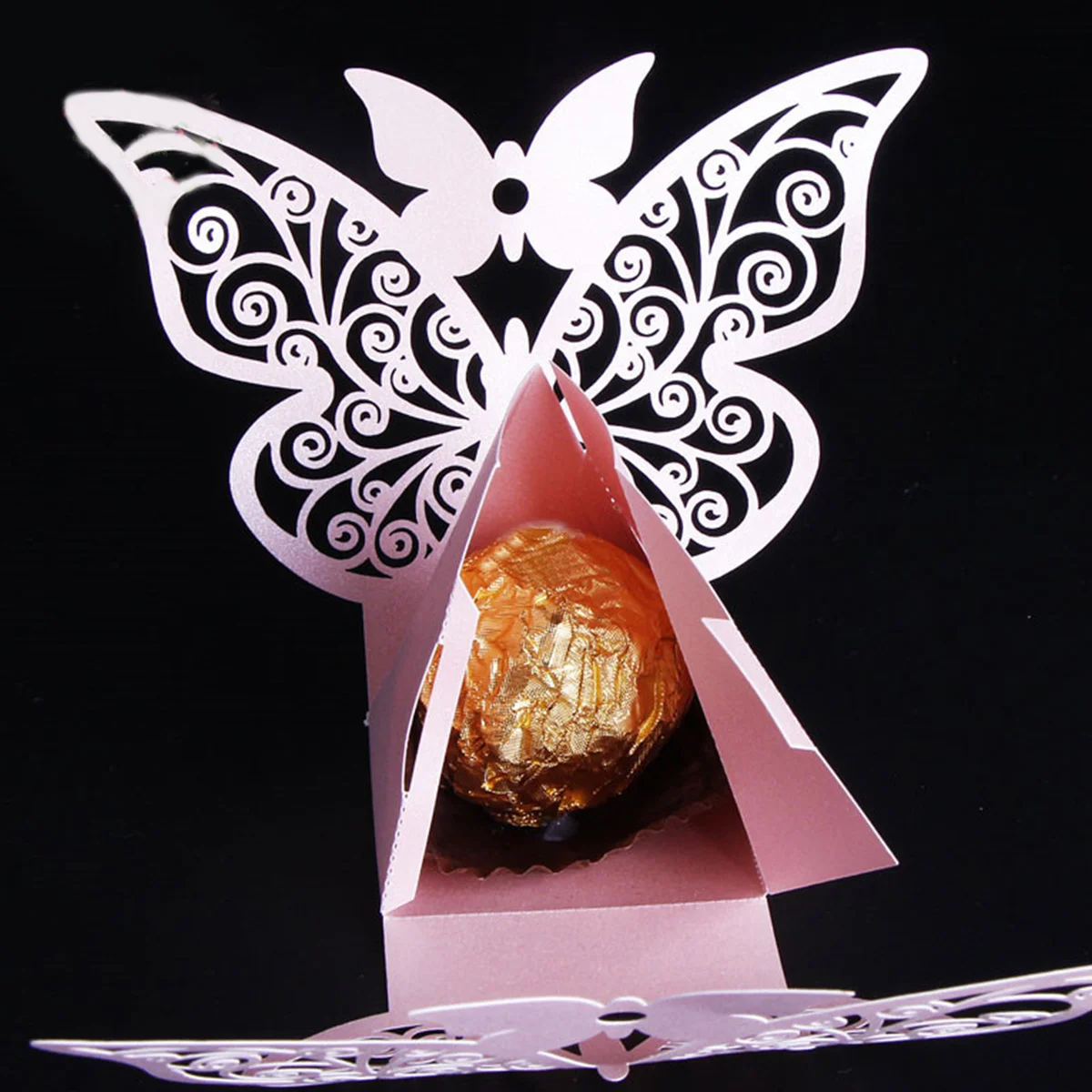 50 шт./компл. бабочка Лазерная резка полые перевозки сувениры Box подарок коробка
