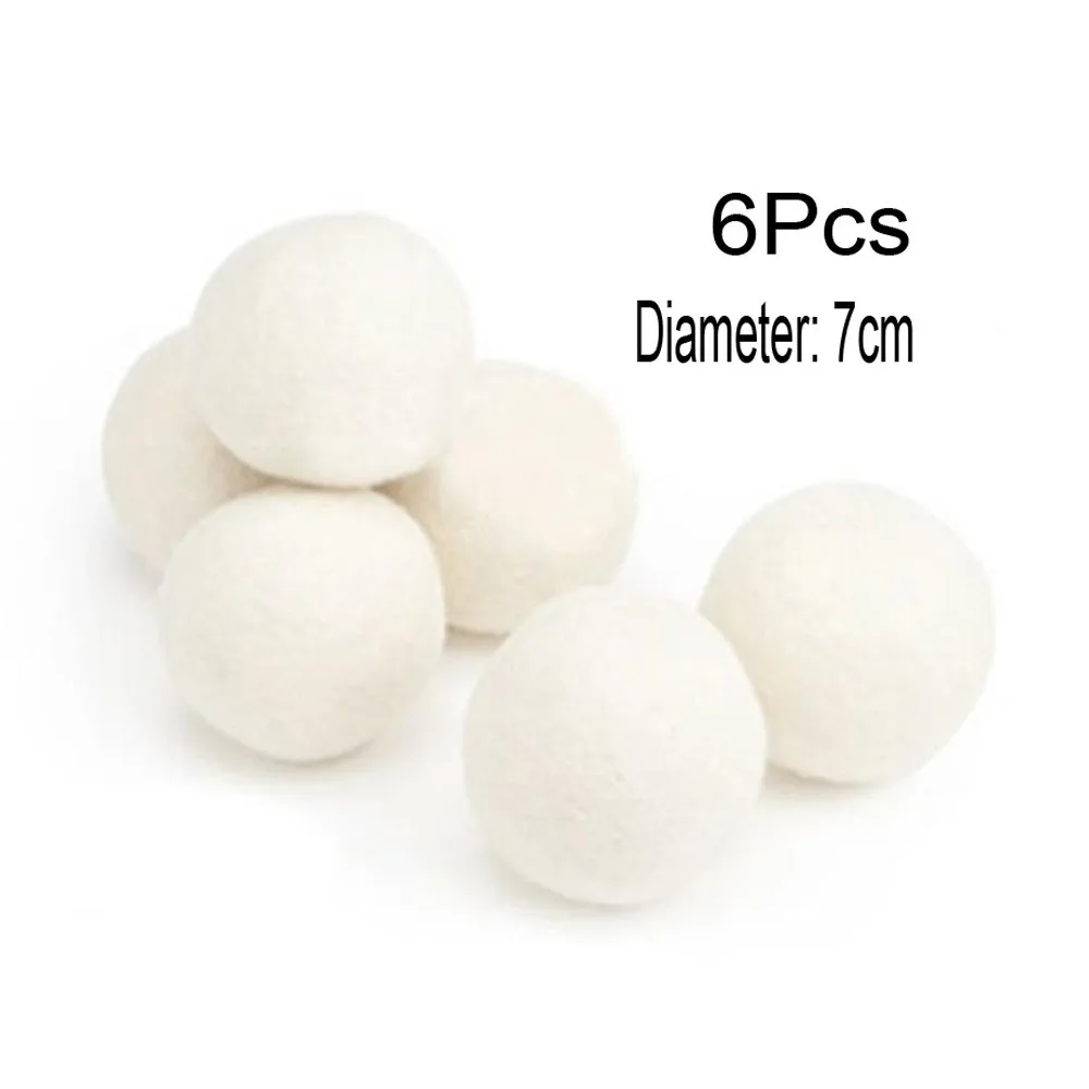 

Sheep 6 Pack Premium Wool Dryer Balls Natural Fabric Virgin Reusable Softener 7CM Natural Fabric Easy To Handle Laundry Balls