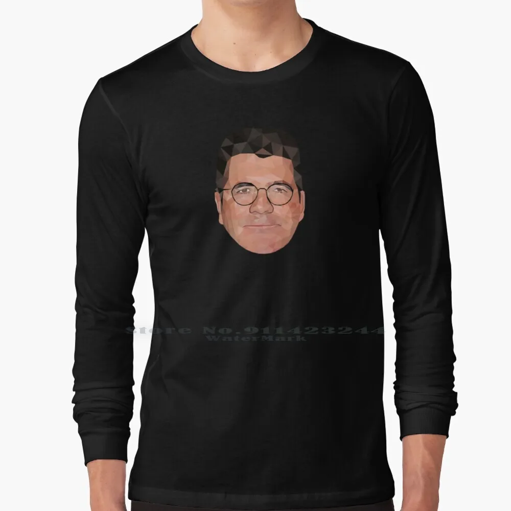 Simon Cowell Low Poly Art футболка с длинным рукавом Tee Simoncowell производитель и ведущий