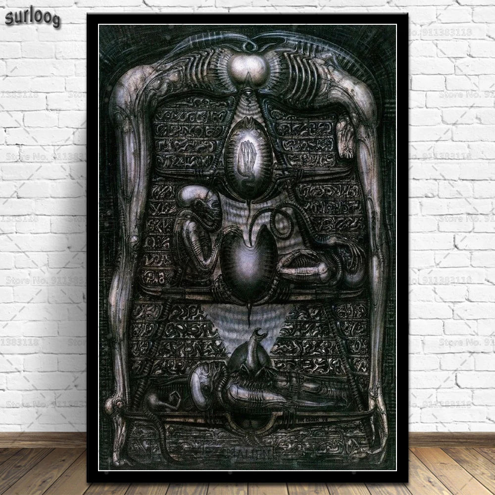 Настенный плакат Hr Giger Li II инопланетянин ужас искусство ретро-изображения принты