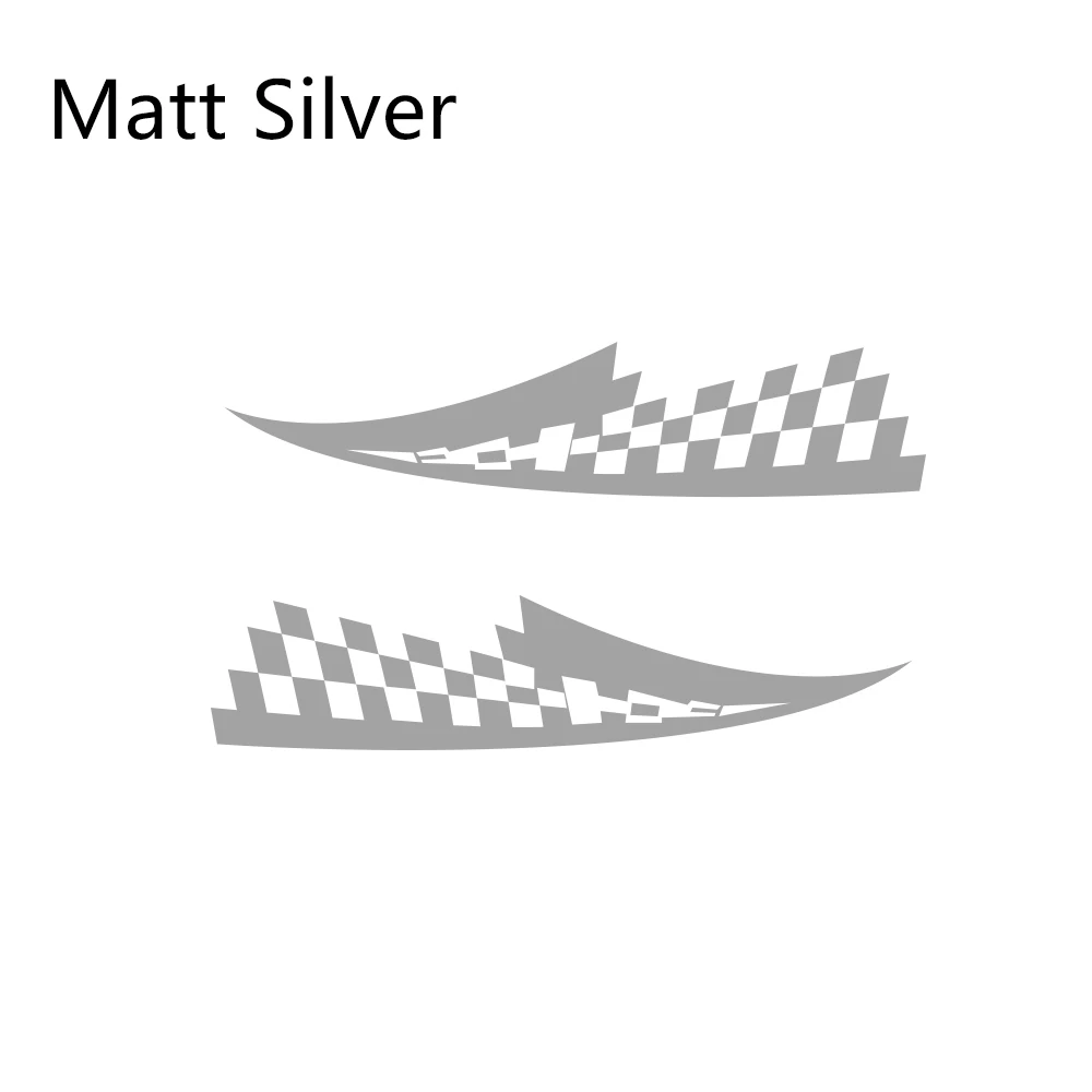 Matt Sliver 2 шт. 17x77 см наклейки на капот автомобиля виниловая пленка авто гоночный Спорт Стайлинг наклейки все модели автомобиля Тюнинг аксессуары - Название цвета: Matt Sliver