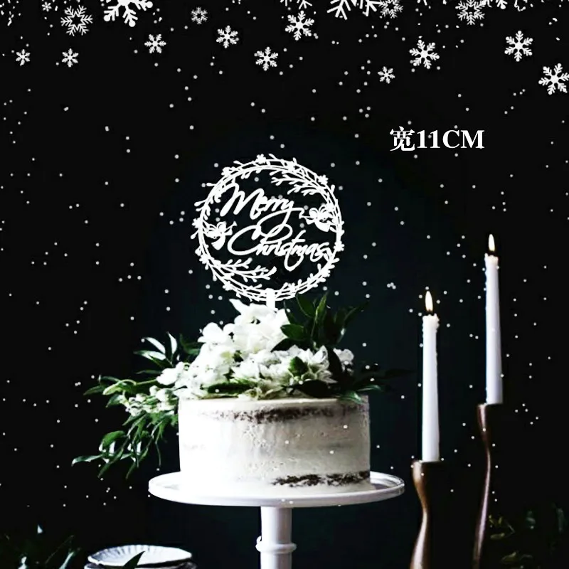 Новые золотые акриловые рождественские топперы для торта высококачественные