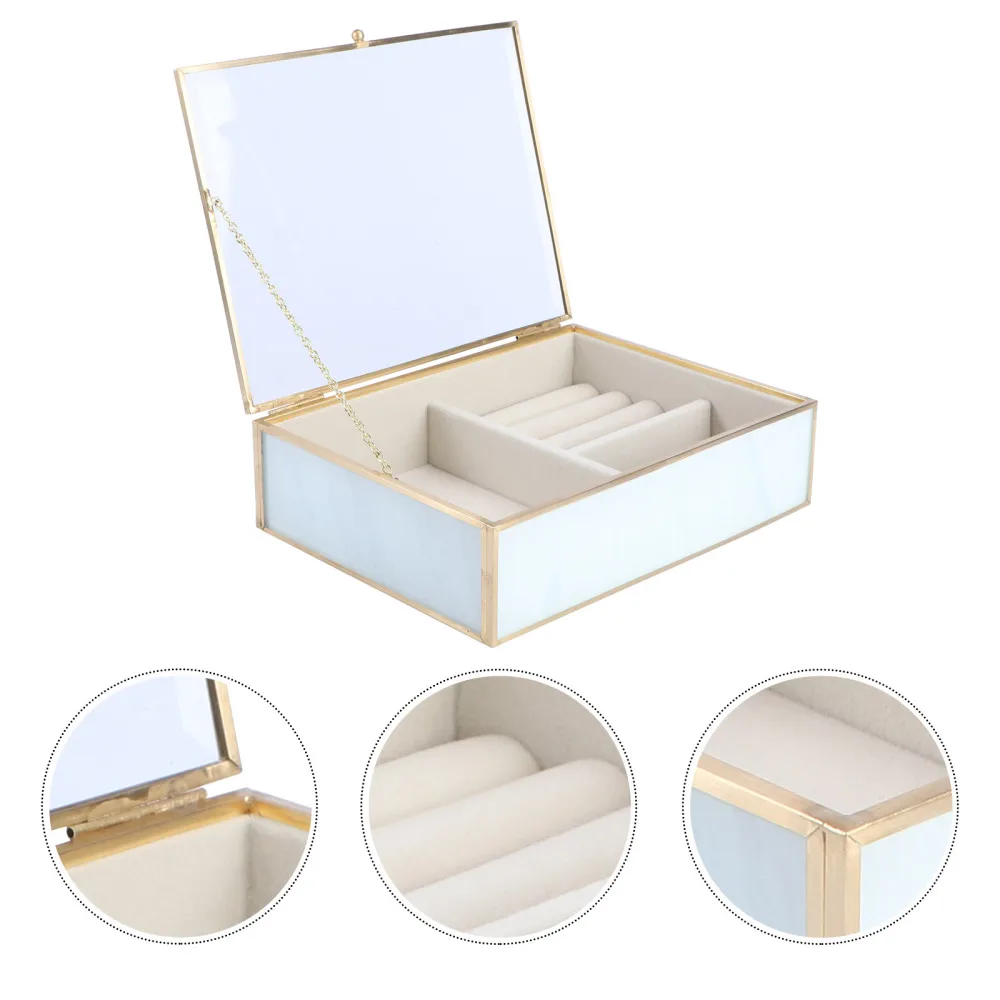 

1pc Desktop Jewelry Storage Container Divided Storage Jewelry Organizer Box