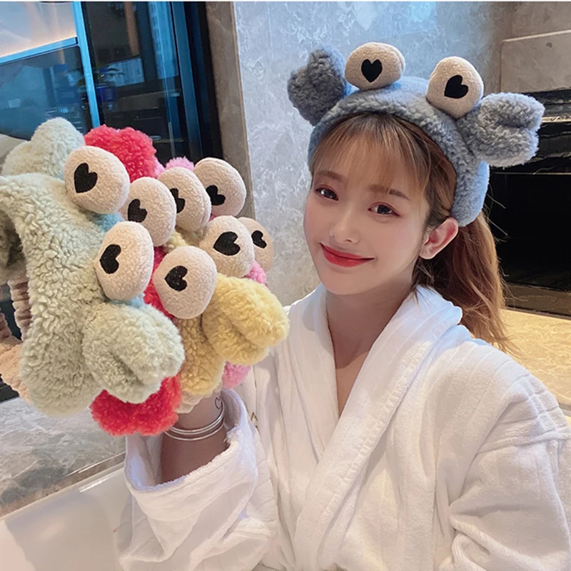

New Cartoon Animal Hairband Cute Crab Scrunchies Soft Plush Elastic Hair Band Makeup Wash Face Headband Fashion Hair Accessories