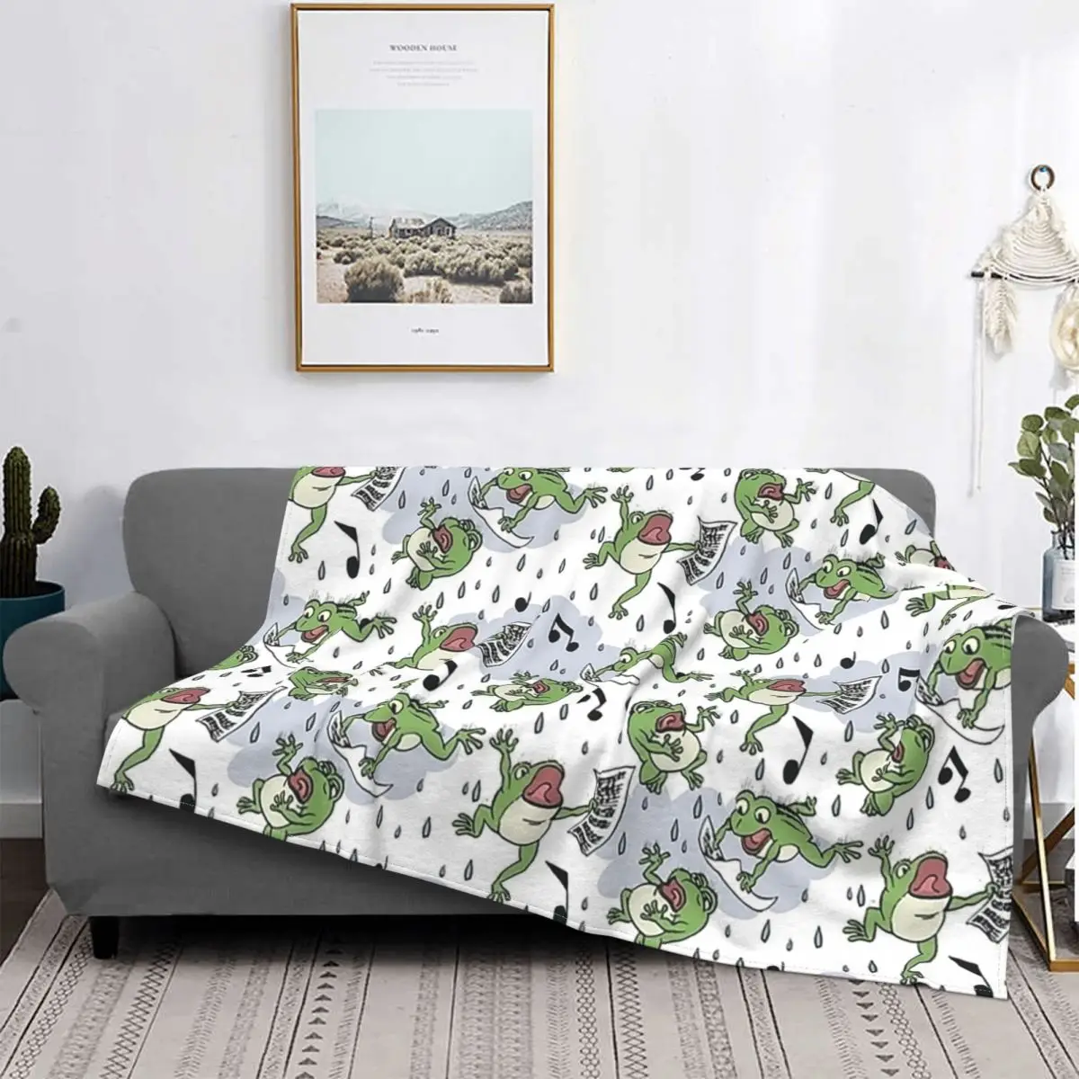 

Frog Green Blanket Coral Fleece Plush All Season Anime Manga Breathable Super Warm Throw Blanket for Bedding Bedroom Bedspreads