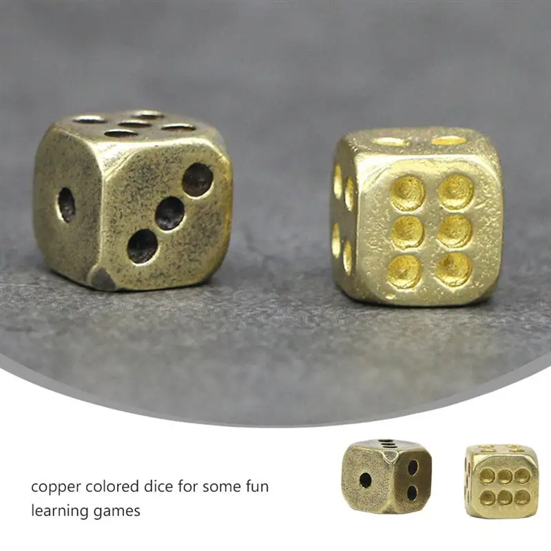 2 шт. латунные игральные кости из чистой меди замечательные Клубные подарочные