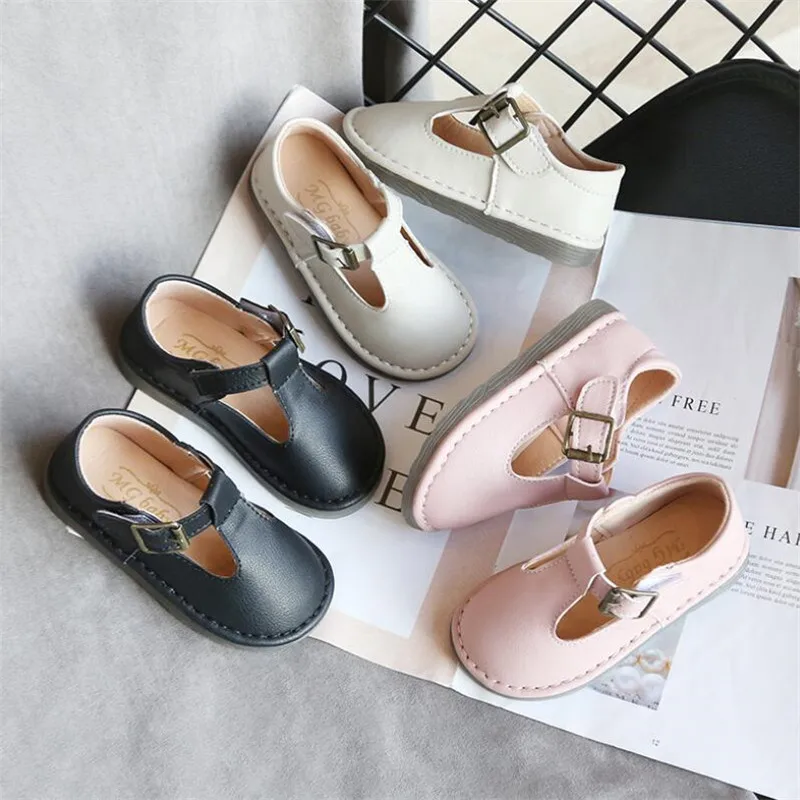 Кожаные туфли для девочек Детские сандалии из ПУ платье принцессы малышей