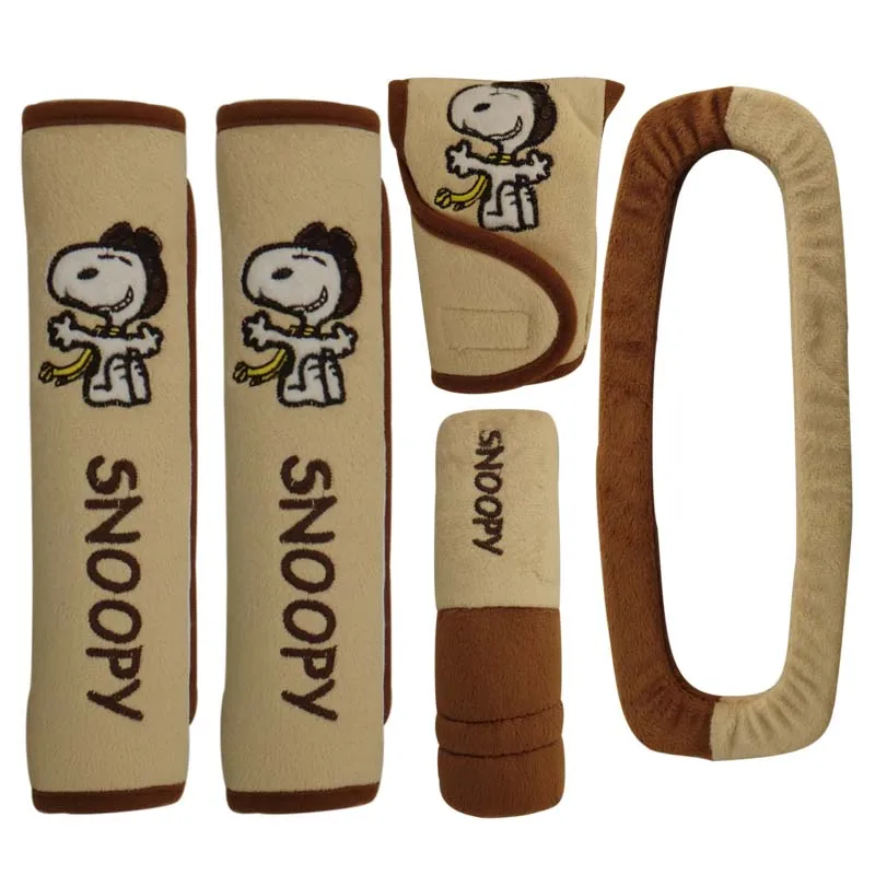 Искусственный плюш Snoopy авто аксессуары ручка декоративное приспособление ручной тормоз рулевого управления подголовник солнцезащитный козырек Snoopy - Цвет: 5pcs