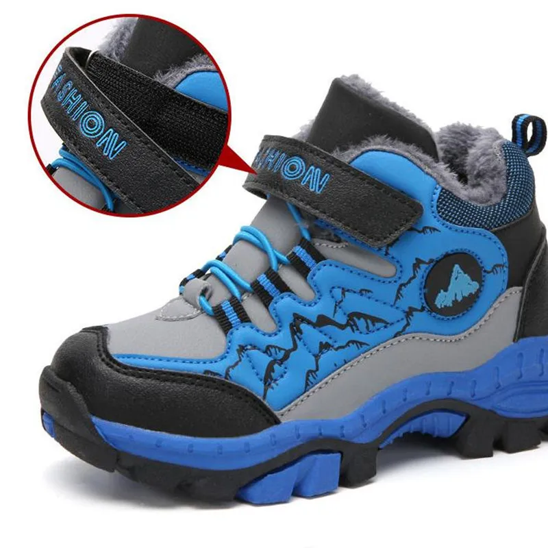 Зимние водонепроницаемые ботинки для мальчиков и девочек теплые Нескользящие