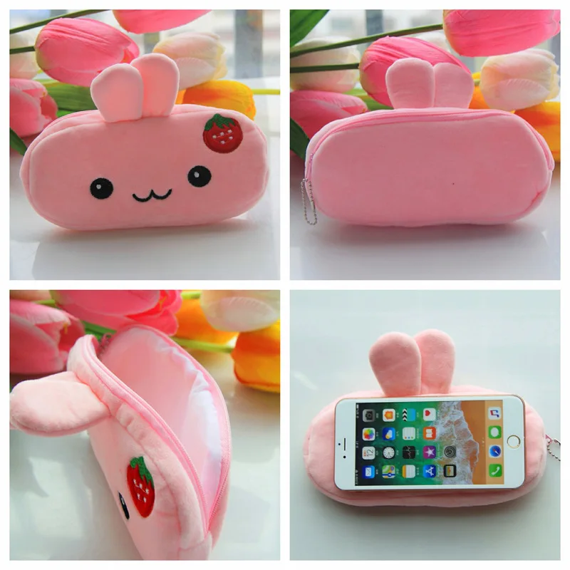 Плюшевый чехол для ручки с животными мультяшный кавайный карандаша подарки