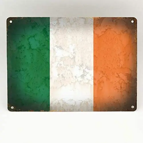 

Ireland Irish Eire Flag Metal Aluminum Sign Wall Decor Man Cave Bar US United States Rustic